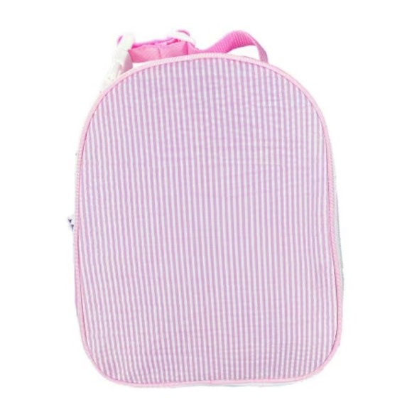 Other - Seersucker Insulated Lunch Bags Pink and Blue Striped Kids Totes
